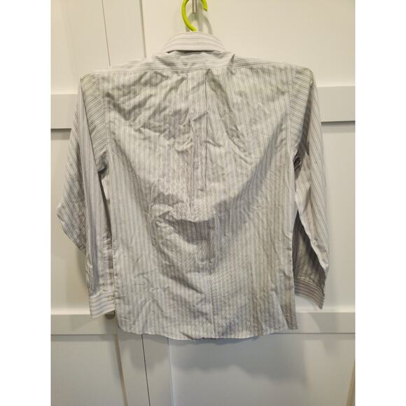 Brooks Brothers Shirt Mens 15.5 34 Medium Blue Gray Striped Regent Dress Preppy - Picture 3 of 9